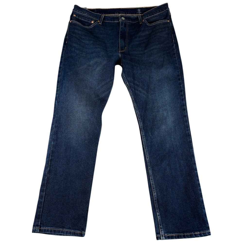 Levi's 511 Slim Fit Jeans Mens 38x30 Blue Whiskering Denim Dark Wash Premium
